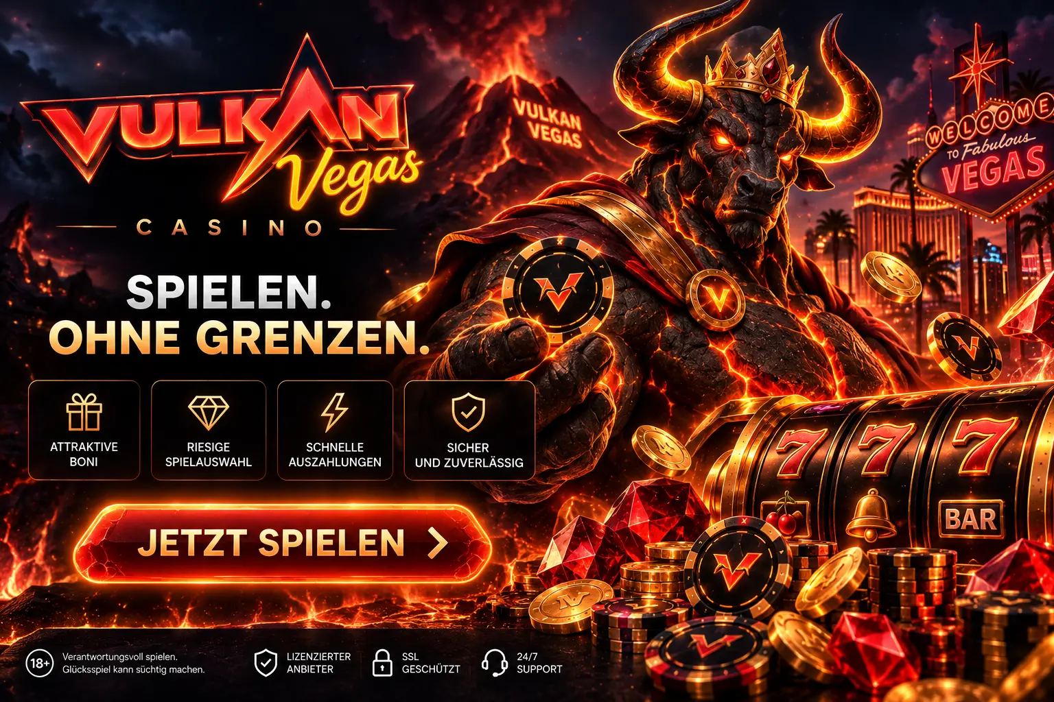 Vulkan Vegas Casino — offizielle Plattform für Echtgeld-Spiele